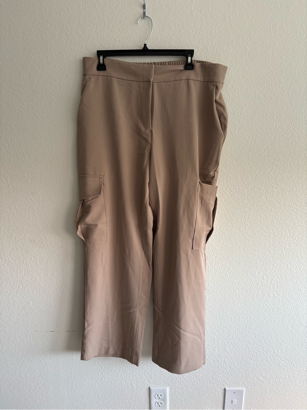 Taupe Wide-Leg Cargo Jumpsuit Pants